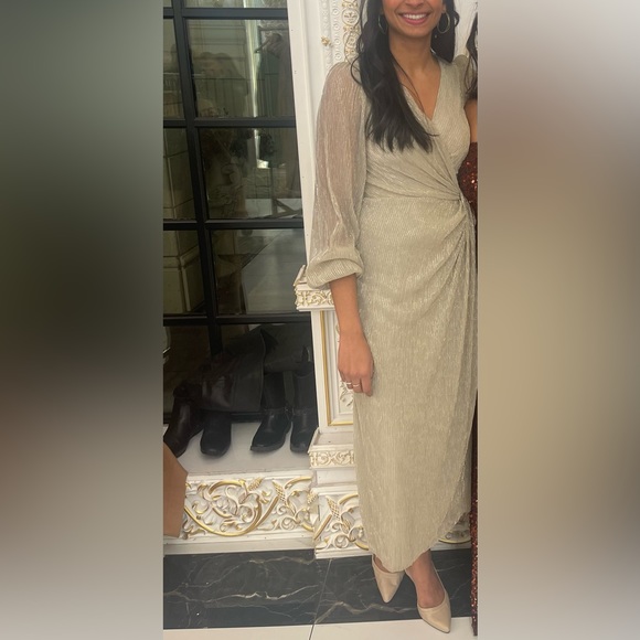 Champagne/Gold Shimmer Dress - Picture 5 of 6